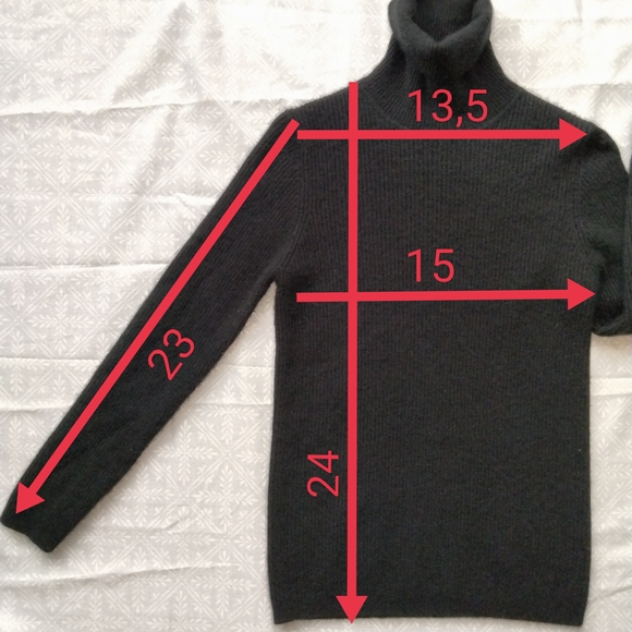 State Cashmere 100% Cashmere Black Ribbed Long sleeve  Turtleneck Sweater - Picture 10 of 11